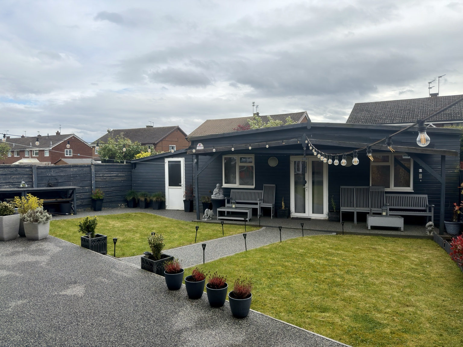 Finished garden and lawn