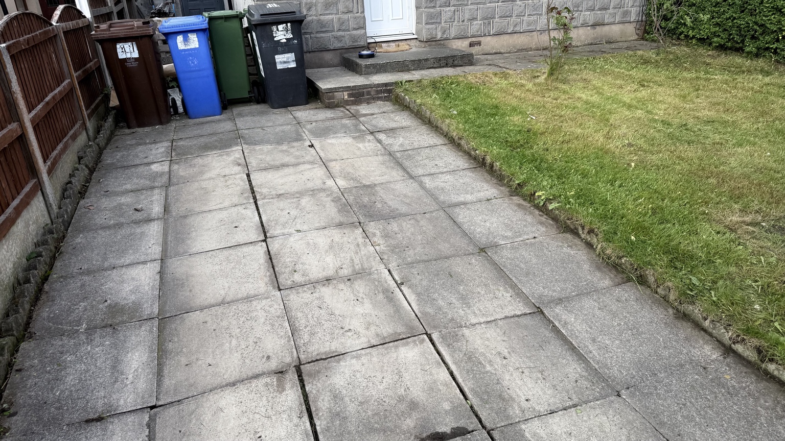 Paved patio and lawn edge